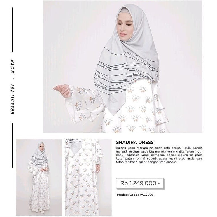 Gamis Zoya Putih Shadira Dress Panjang Syari