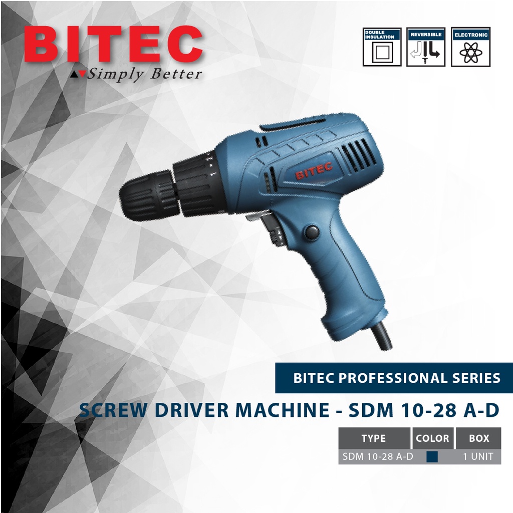 BITEC - BOR OBENG LISTRIK PROFESSIONAL / SCREW DRIVER MACHINE - SDM 10-28 A-D - GARANSI RESMI 1 TAHUN