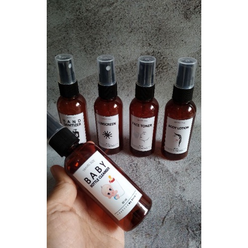 Botol Refill Travel Kit 60ml Free Label Stiker / Amber