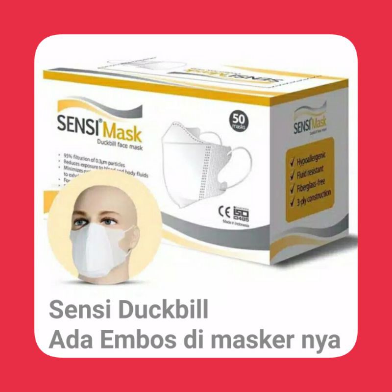 Masker Sensi Duckbill isi 50 | Masker Duckbill Sensi isi 50 | Original Sensi Duckbill