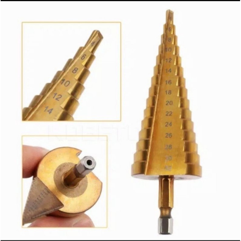 MATA BOR PAGODA 4-32MM HSS TITANIUM CONE DRILL TANGGA PAYUNG 15 STEP