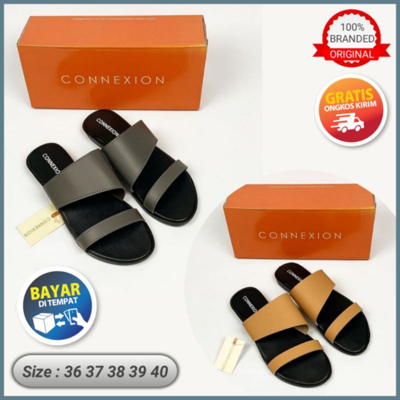 Sandal Slop Wanita Slip Connexion Original Matahari Sendal Slide Selop Teplek Flat Branded Murah