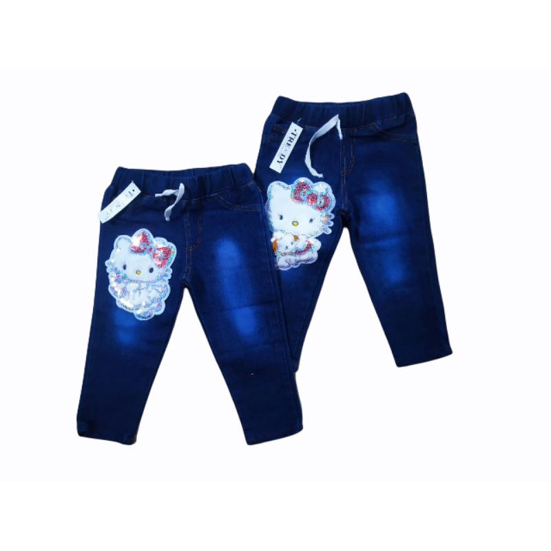 (COD) CELANA JEANS ANAK PEREMPUAN / CELANA ANAK PEREMPUAN MOTIF BULU LUCU 1-6 TAHUN