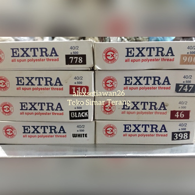 Benang jahit Extra 500 yards lusinan warna lengkap