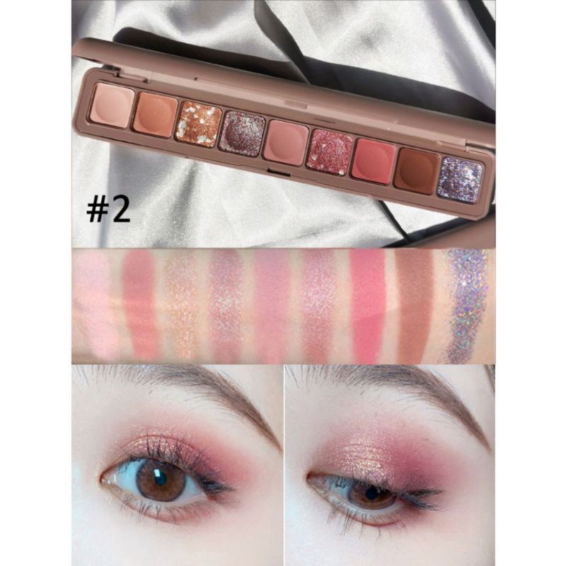 EYESHADOW 9 WARNA KOREAN EYESHADOW PALETTE ORIGINAL PIGMENTED NO 1 2 3 (cisumi)