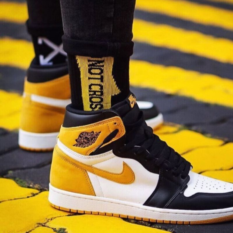 Air Jordan 1 Retro High Black Toe Original Nike Shoes-4