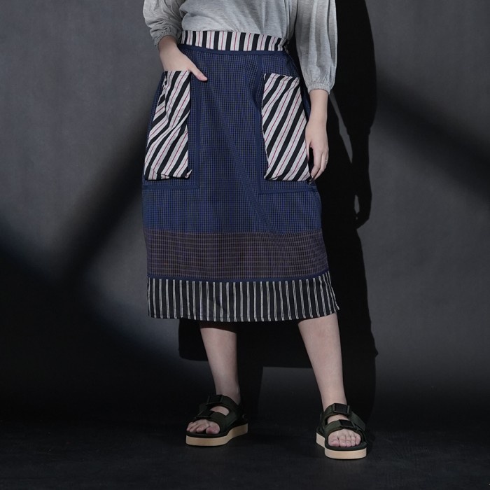 NONA RARA - Rudira Lurik P0085, Rok Batik Kasual Modern