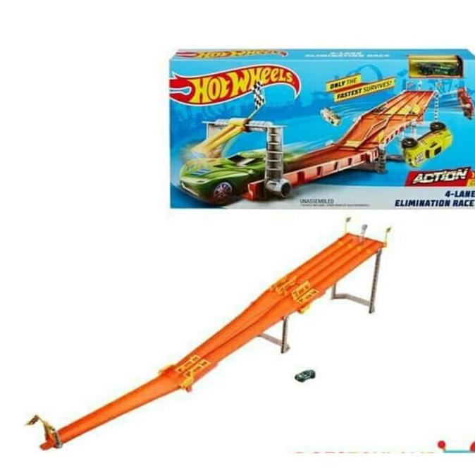 Hot Wheels 4 Lane Elimination Race Track Set Mainan Anak Mobil Luncur
