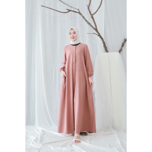 SAVIRA MAXI Trend pakaian terbaru long dress A LINE klok muslim baju gamis simple polos kekinian can