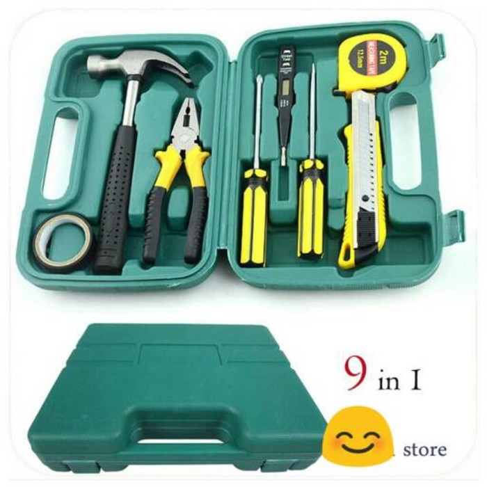 Travelmate Repairing tool set 9 in1 / kit Alat tukang servis rumah atau