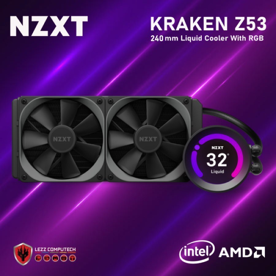 NZXT KRAKEN Z53 - 240mm AIO Liquid Cooler RGB with LCD Display