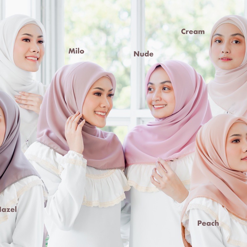 Koyu Hijab Segiempat Potton Lace Best Seller Part 1