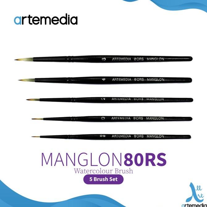 

Kuas Lukis Artemedia Round Manglon Brush Set Short Handle