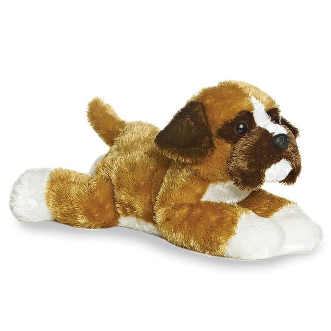 Boneka Anjing Boxer ( Dog Animal Stuffed Plush Doll ) 13 Inch Brown