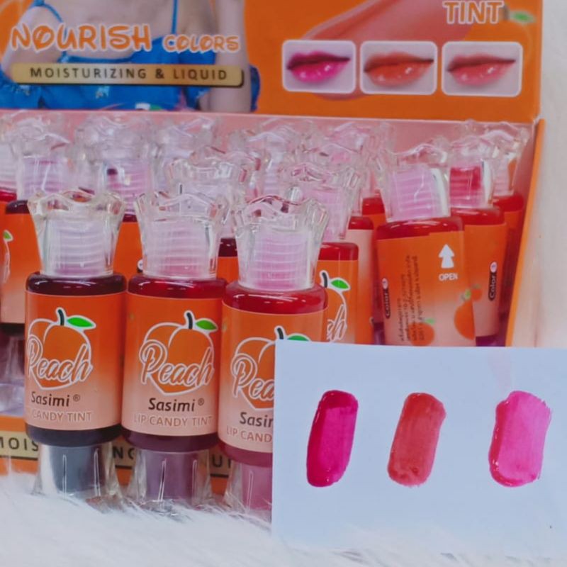 [ 3.PCS ] LIP TINT SASIMI CANDY PEACH 3.PCS SERI