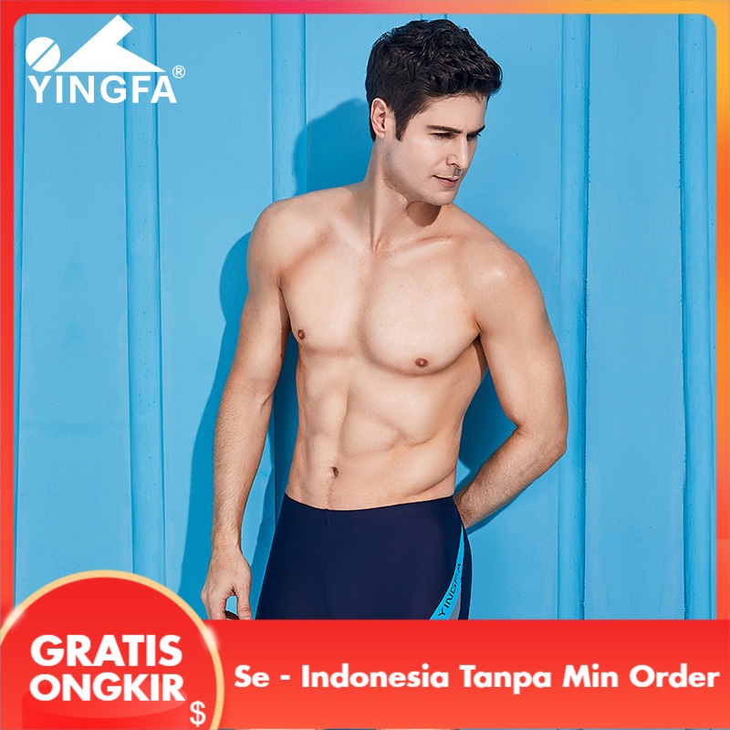 Yingfa Celana Renang Pria Boxer Cepat Kering Klorin Tahan Pelatihan Profesional