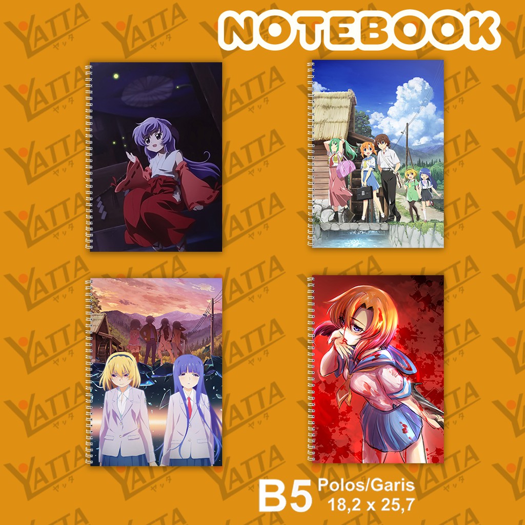

Notebook Anime ukuran B5 18,2 x 25,7 cm Higurashi when they cry
