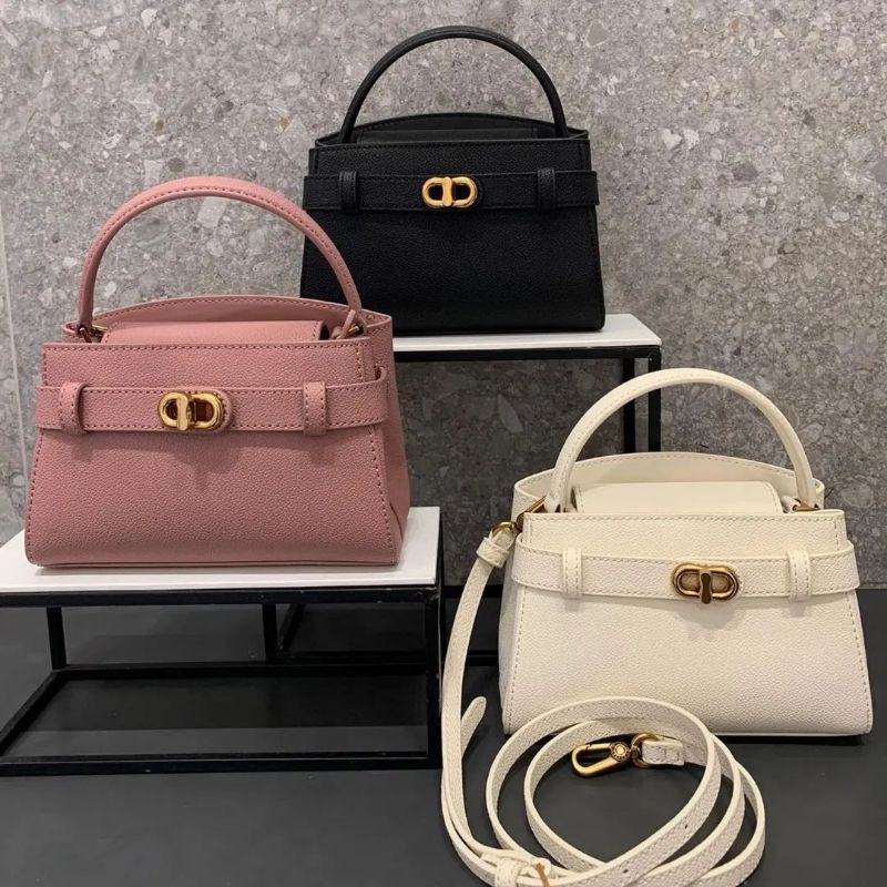 READY STOCK | CK Aubrielle Metallic-Buckle Top Handle Bag