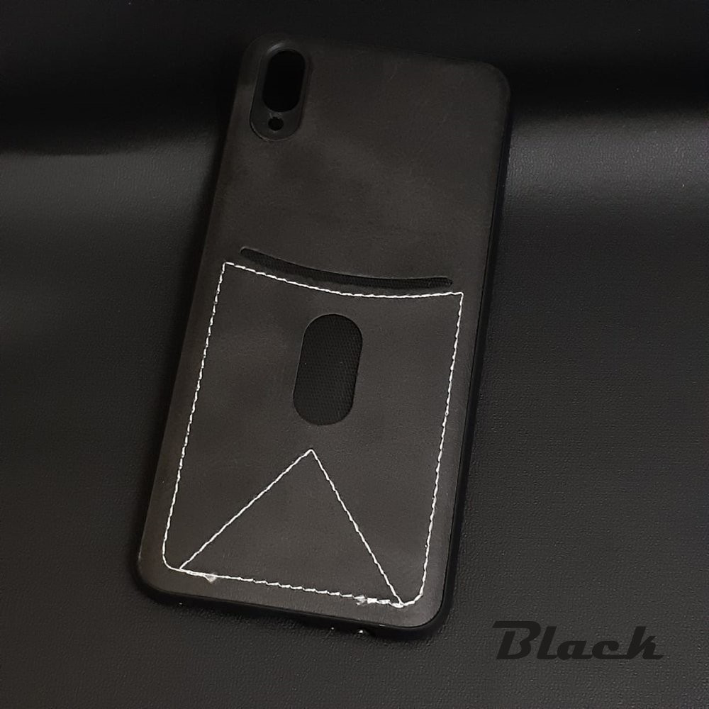 Vivo v11 pro card slot leather back cover soft silicone case