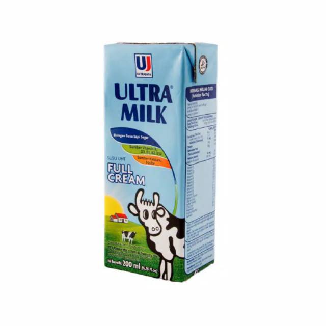 

Paket 5 pcs - Ultra Milk Susu UHT Rasa Full Cream 200 ml