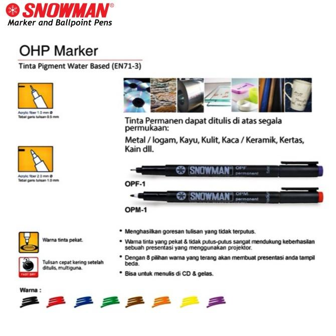 

{{{{}}] Spidol Kecil Permanent Snowman OHP Marker Pulpen Permanen OPF OPM