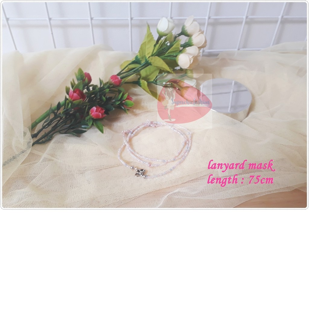 Kalung masker cantik Lanyard Mask Mix colour Bead  Tali masker yang keren strap masker modis