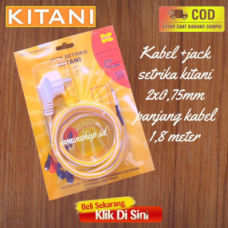 KABEL SETRIKA / GOSOKAN ARDE ISI 2 SNI / Bagus KITANI 1.8m / 1.8 Meter
