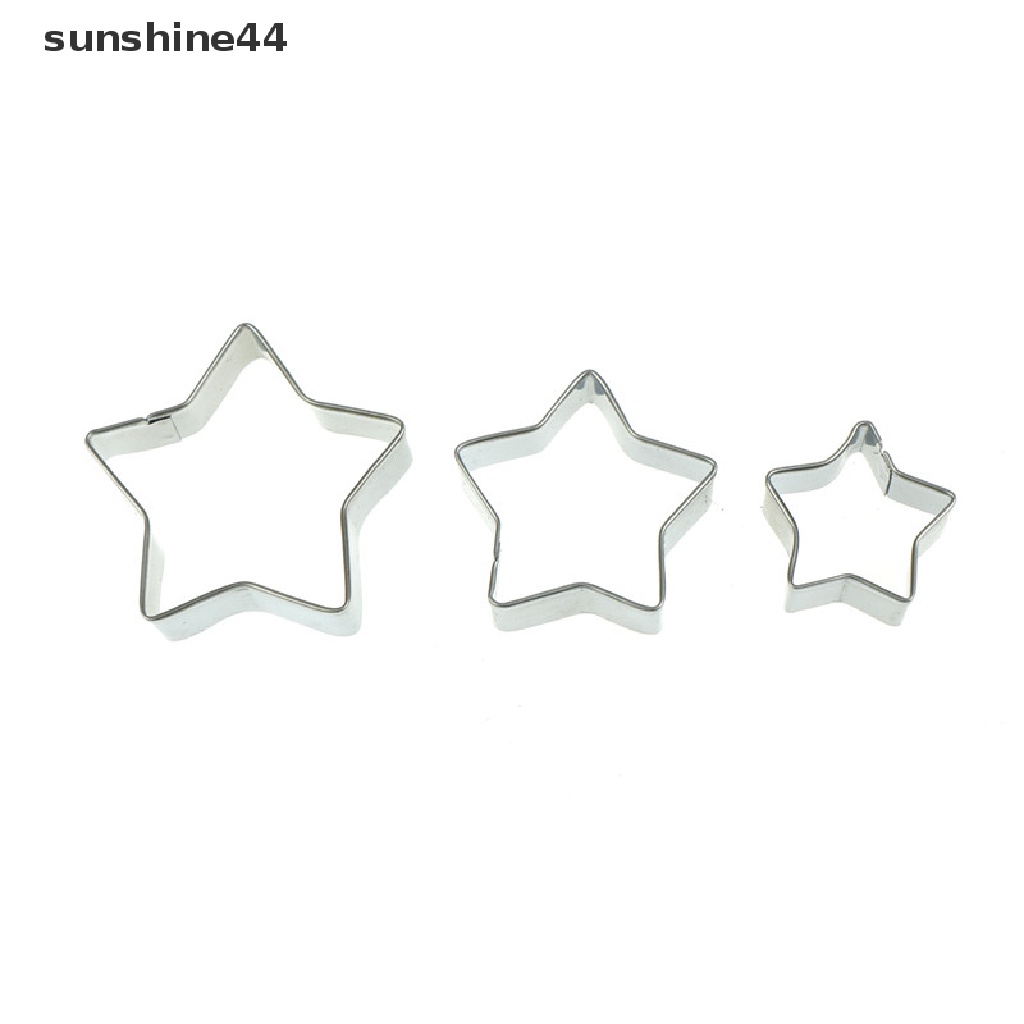 Sunshine 5pcs Cetakan Pemotong Kue / Biskuit diy Bentuk Bintang Bahan stainless steel