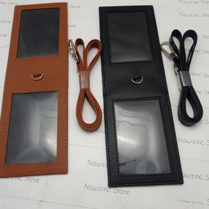 

지 TEMPAT ID CARD MAGNET 2 KARTU DENGAN TALI GANTUNGAN Miliki