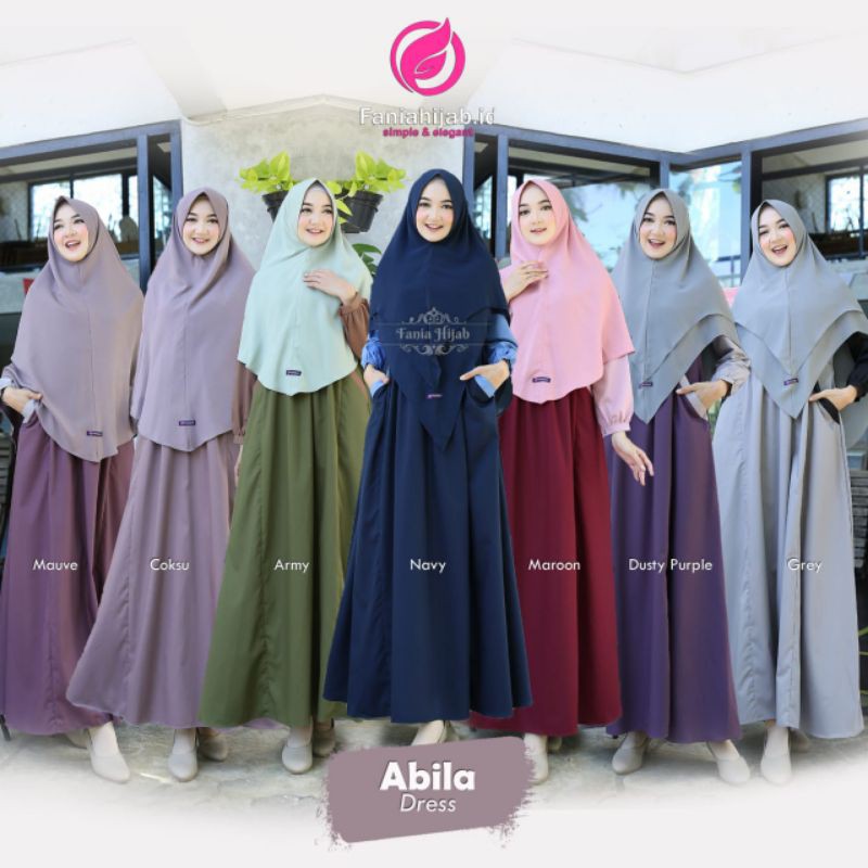 Abila Dress Fania Hijab / Gamis Toyobo Premium