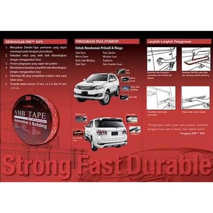 

PEREKAT-PENGIKAT- DOUBLE TAPE ORIGINAL 3M VHB 24MM SUPER KUAT SUPER LENGKET - 12MM X 4,5 M