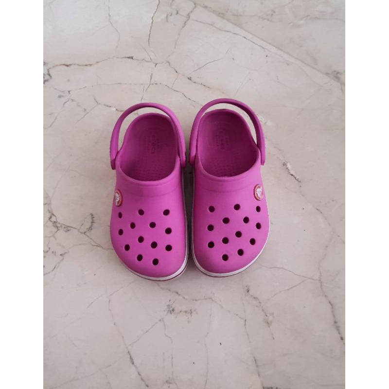 crocs anak girls PINK Preloved size c10 ORIGINAL, 100k