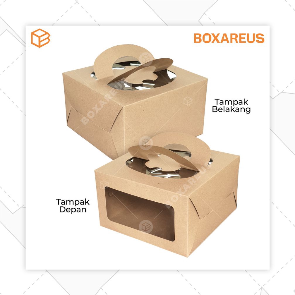 Box Kue, Dus Kotak, Cake Packaging, Kemasan Bolu Window Jendela | WB252515 (10pc)