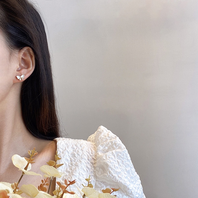 Anting Tusuk Sterling silver 925 Desain Pita Kecil Lucu Untuk Wanita