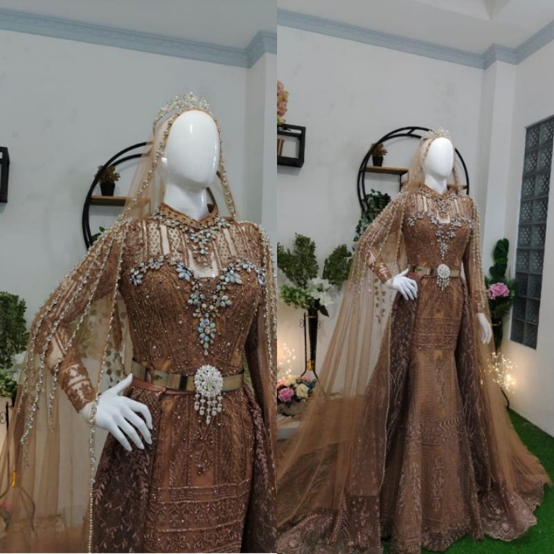 NEW GAUN DRESS WEDDING | KEBAYA PENGANTIN BEREKOR | KEBAYA MUSLIM WEDDING | BAJU PENGANTIN MODERN | GAUN