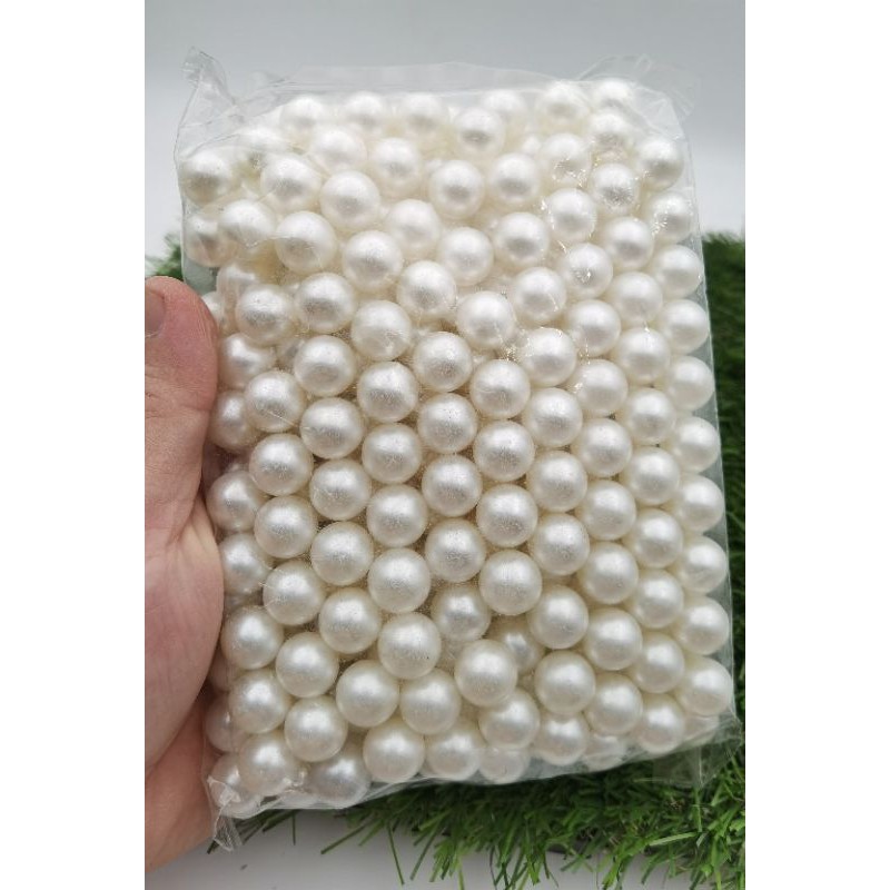 MUTIARA TINDIK WARNA BROKEN WHITE BW UKURAN 14MM KUALITAS AA PER 100 GRAM