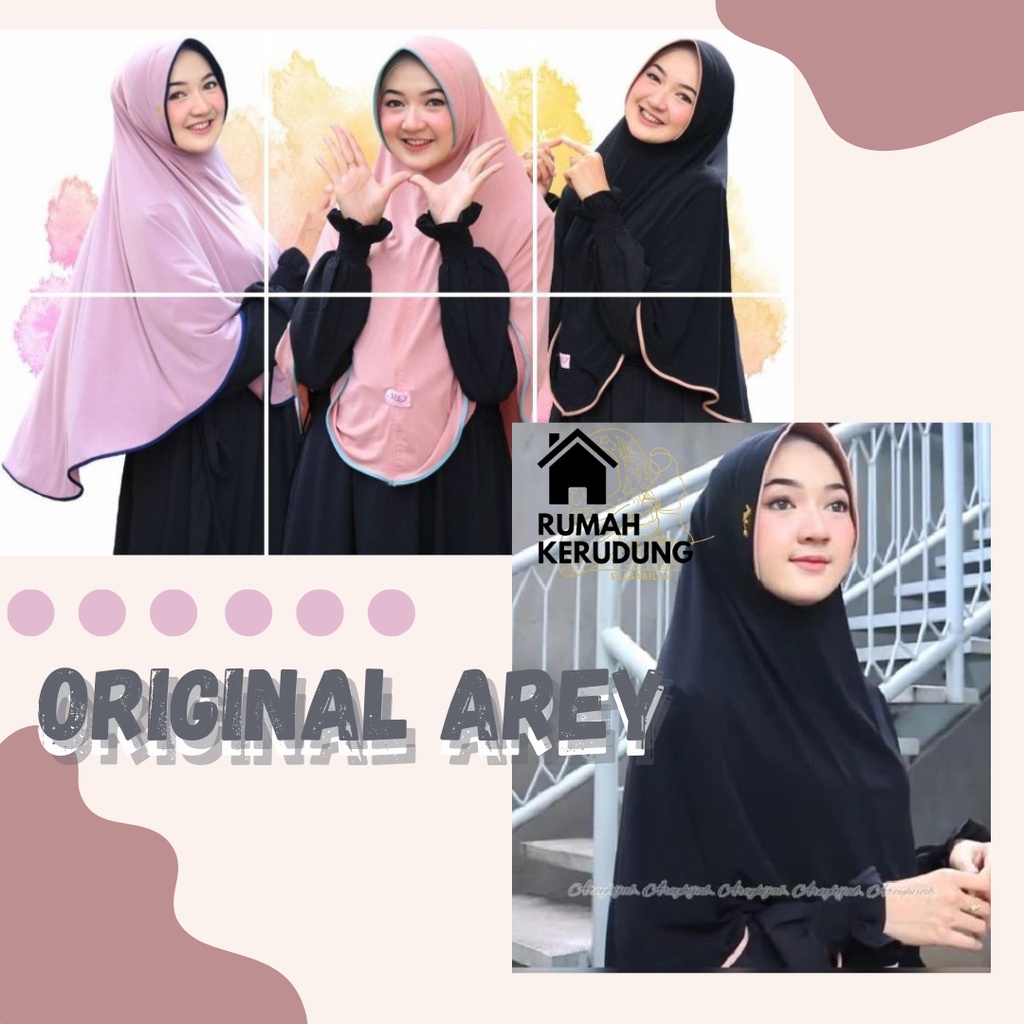 ❤️ RK SALSABILLA ❤️ [Original Arey] SYARI LIST  HIJAB INSTAN / Hijab Instan Jumbo / Khimar Syar'i / 