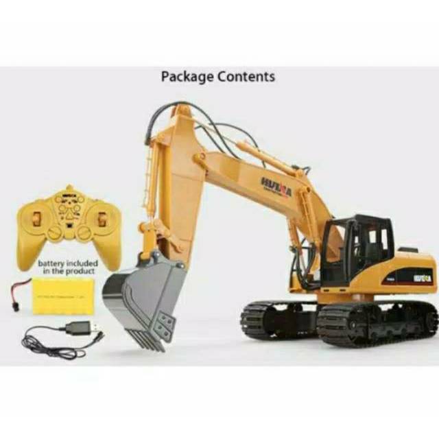 Mainan Anak RC Excavator HuiNa Toys 1550 15Channel 2.4Ghz 1/12 Metal Charging rc scale