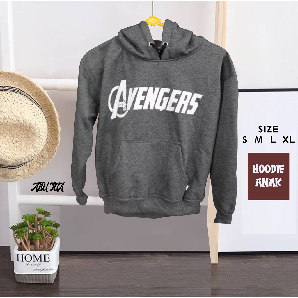 JAKET ANAK KEKINIAN SWEATER HOODIE SABLON AVENGERS TERBARU BAHAN FLEECE USIA 2TAHUN SAMPAI 12TAHUN LAKI LAKI PEREMPUAN