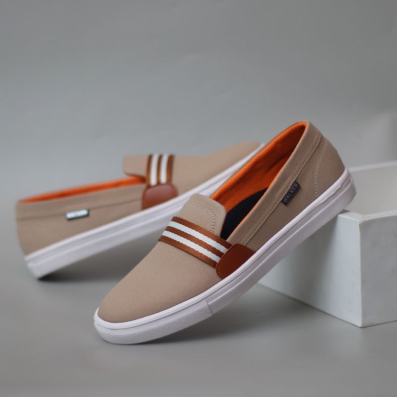 Xshoesbdg x Kante Sepatu Slip On Pria Casual Formal Slop Kanvas Santai Kerja Kuliah