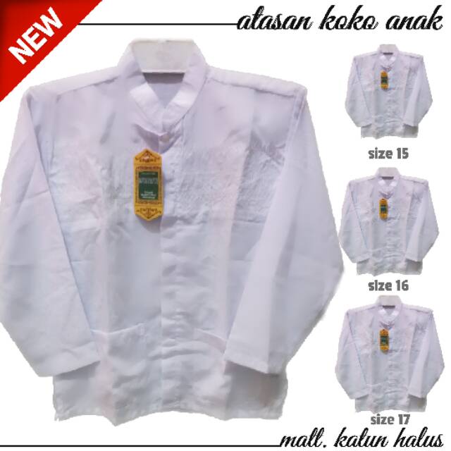 Baju koko anak / atasan baju koko anak tanggung / Baju koko putih anak
