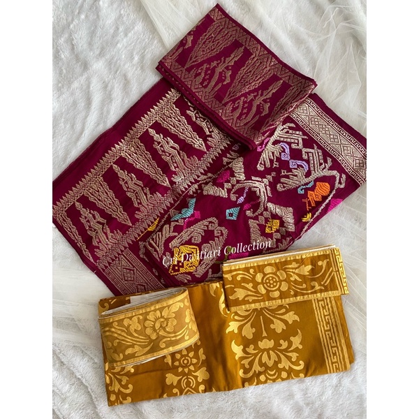 Set Kain Pakaian Pengantin Bali Couple Songket Premium Cendana