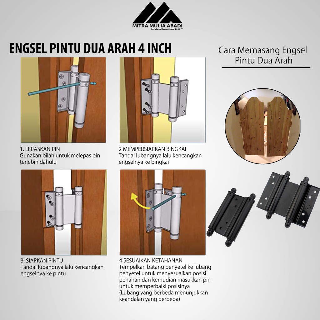 ENGSEL KOBOI 4' ENGSEL PINTU DUA ARAH  ENGSEL BOLAK BALIK