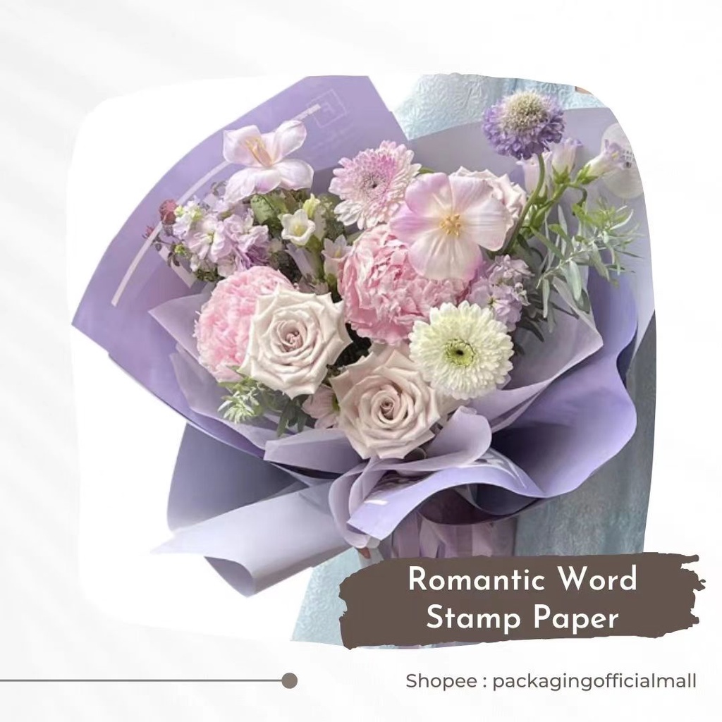

ROMANTIC WORD STAMP PAPER / Kertas Buket