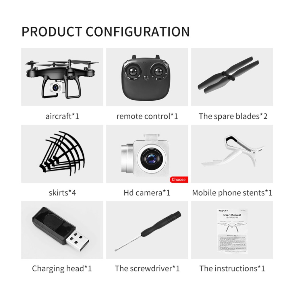 TXD - 8S - 4K The phone controls the drone Version Dual AntiShake Self-Stabilized - A KEY Return