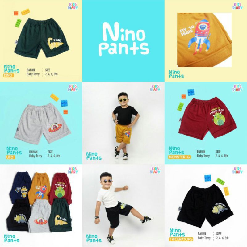 NINO PANTS | CELANA PENDEK ANAK BABYTERRY LUCU MURAH