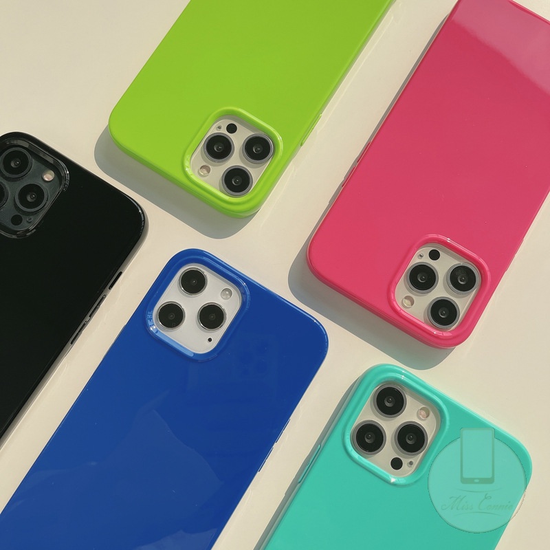 Fluorescent Jelly Phone Cover Case Compatible for IPhone 11 12 Pro Max 7 8 Plus SE 2020 X XR XS Max Silicone Shell Case Cover