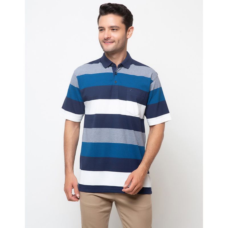 Cole Polo Stripe Pocks Navy
