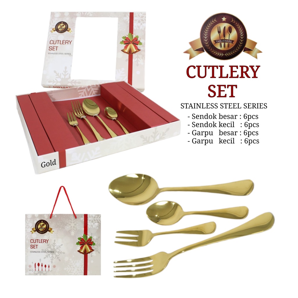 Christmas Hampers Cutlery Set - Kado Natal Sendok Garpu Alat Makan