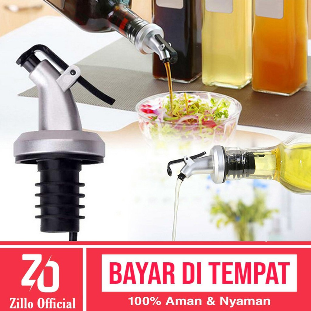 ZILLO Pourer Penutup Botol Serbaguna Minyak Penutup Botol Sirup Tutup Botol Kecap Stainless Steel